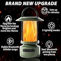 Vista 6 de Swingers Altavoces Bluetooth para exteriores con llama parpadeante, luces de altavoz Bluetooth portátiles impermeables, altavoz al aire libre
