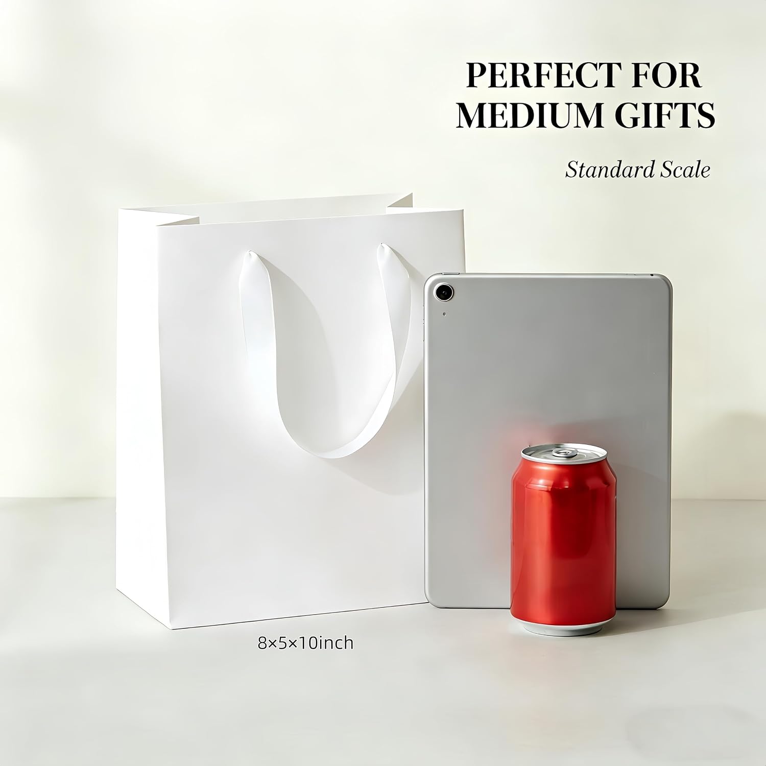 Treelement 12 Pcs White Gift Bags with Tissue Paper&Gift Cards, Envelopes image 3