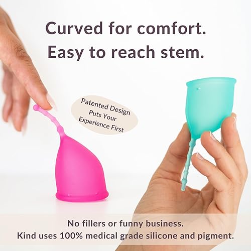 Miniatura 2 de Kind Cup  Cómodo  Suave  Copa de período curvada  Fácil de alcanzar  Fácil de usar  Vasos de silicona 100% de grado médico  Copas menstruales