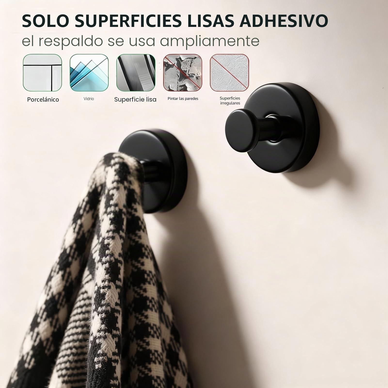 2 PCS ganchos de acero inoxidable con ventosa. toallero ventosa, ganchos con ventosa sin taladrar, percheros, ganchos de pared, para baño, cocina y oficina (Dorado)