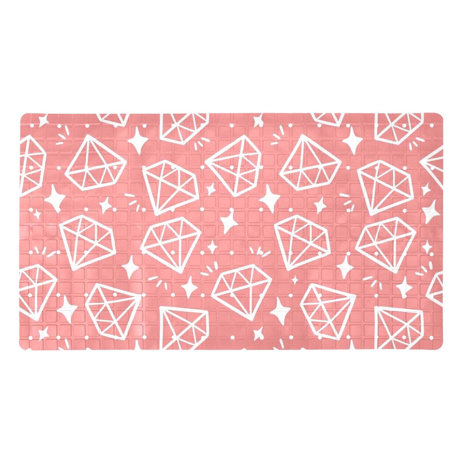 Tapis de bain antidérapant en PVC blanc lavable au design étoiles épuré
