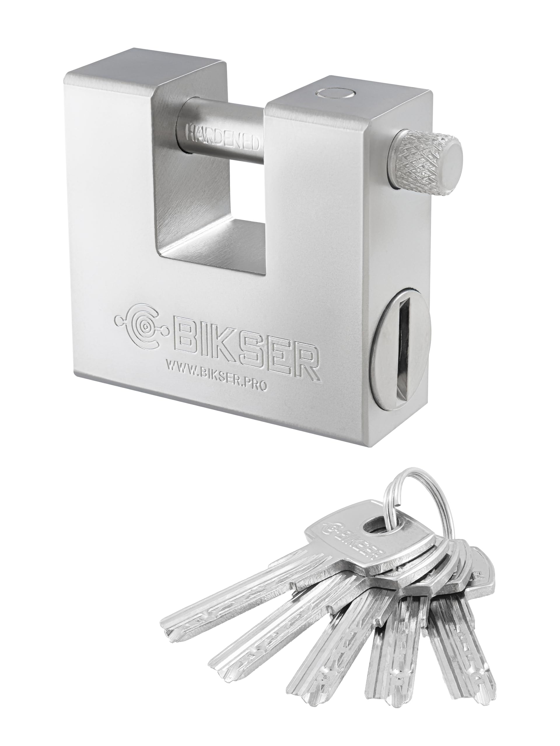 Candado GRANDE de Seguridad Exterior (1 kg, 5 Llaves) – Candados de Acero Inoxidable con Grillete Grueso 12 mm Antirrobo para Puertas, Garajes y Trasteros