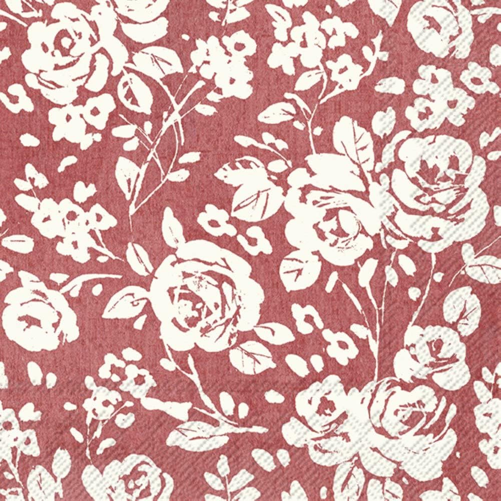 Boston International IHR 3-Ply Paper Napkins, 20-Count Lunch Size, Solveig Red