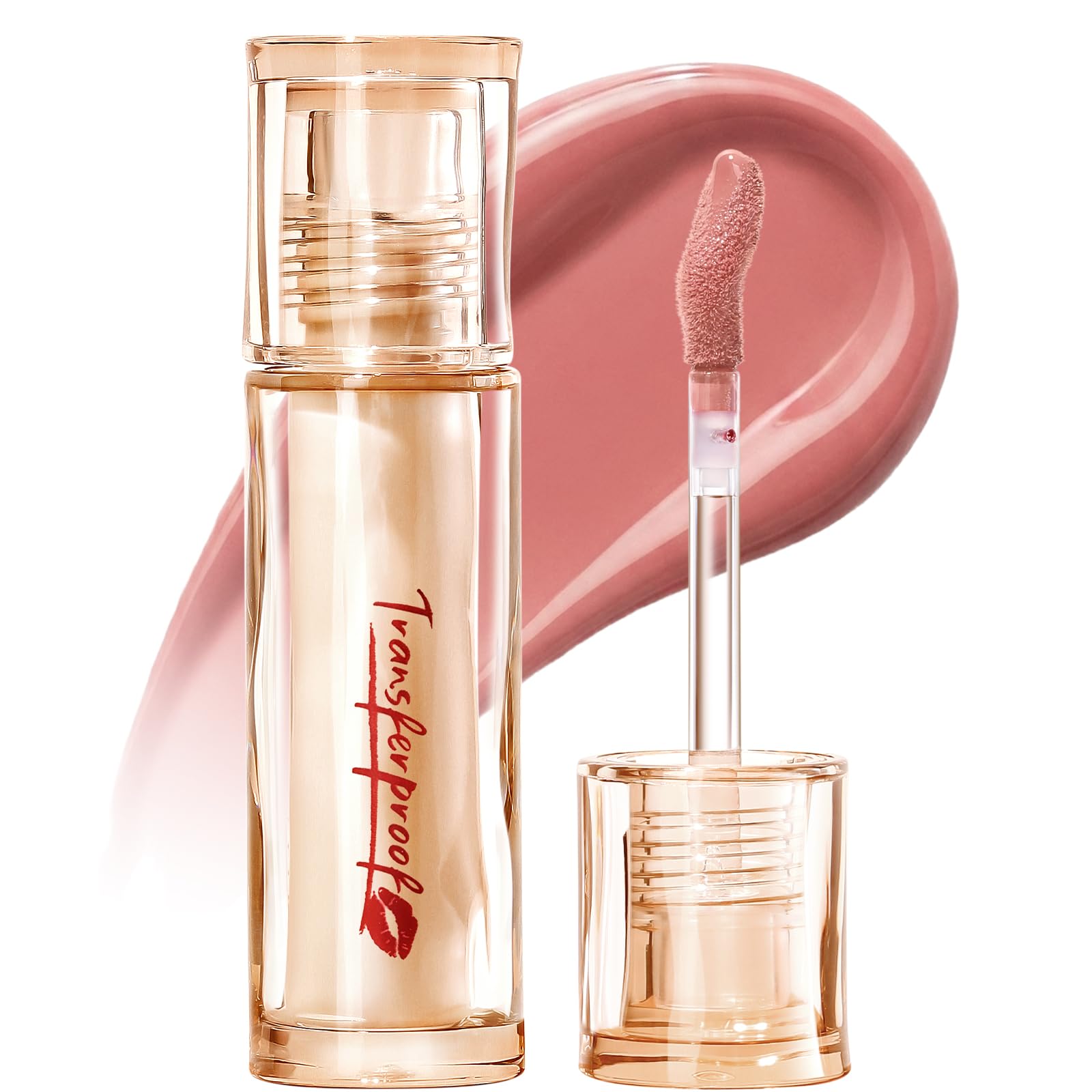 FOCALLURE Plumping Lip Gloss - 16H Long-Lasting & No Transfer, NU05 NU05 Peony Nude