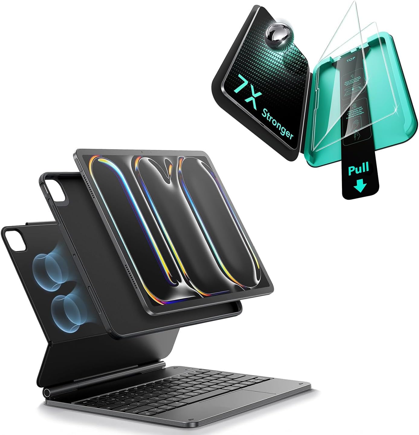 ESR for iPad Pro 11 Inch Case with Keyboard (M5/M4, 2025/2024) + 2 Pack Armorite Screen Protector