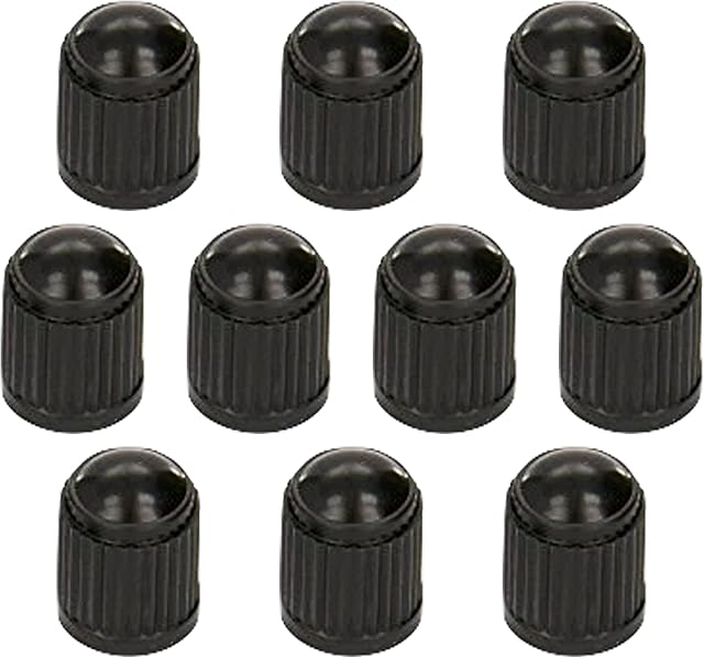 10pcs Tyre Valve Cap / Plastic Dust Caps / Cover Black for Universal fit Schrader Valves commonly used on Car Tyres, Bikes, Bicycles, Motorbikes Prams and Wheelbarrows by Stocc (10 Valve Caps)