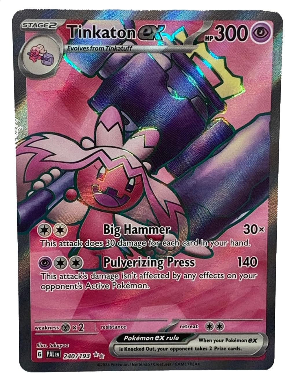 Pokemon - Tinkaton ex 240/193 - Paldea Evolved - Full Art Ultra Rare