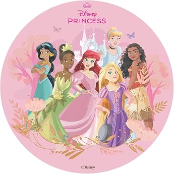 Dekora Disney Princesses Edible Wafer Paper Birthday Cake Decoration Kids Round Cake Topper 20CM
