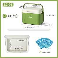 Vista 7 de Naturehike Nevera Rígida, Caja de Hielo Aislada, Nevera Portátil de Retención de Hielo para Playa, Camping, Picnic, Pesca, Barbacoa Verde