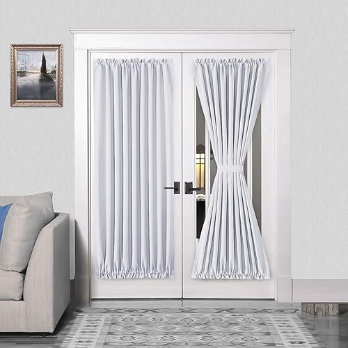 Miniatura 210 de DWCN Cortinas para puerta francesa: cortina térmica con bolsillo para barra para puertas con ventana de cristal, puertas de cocina y patio