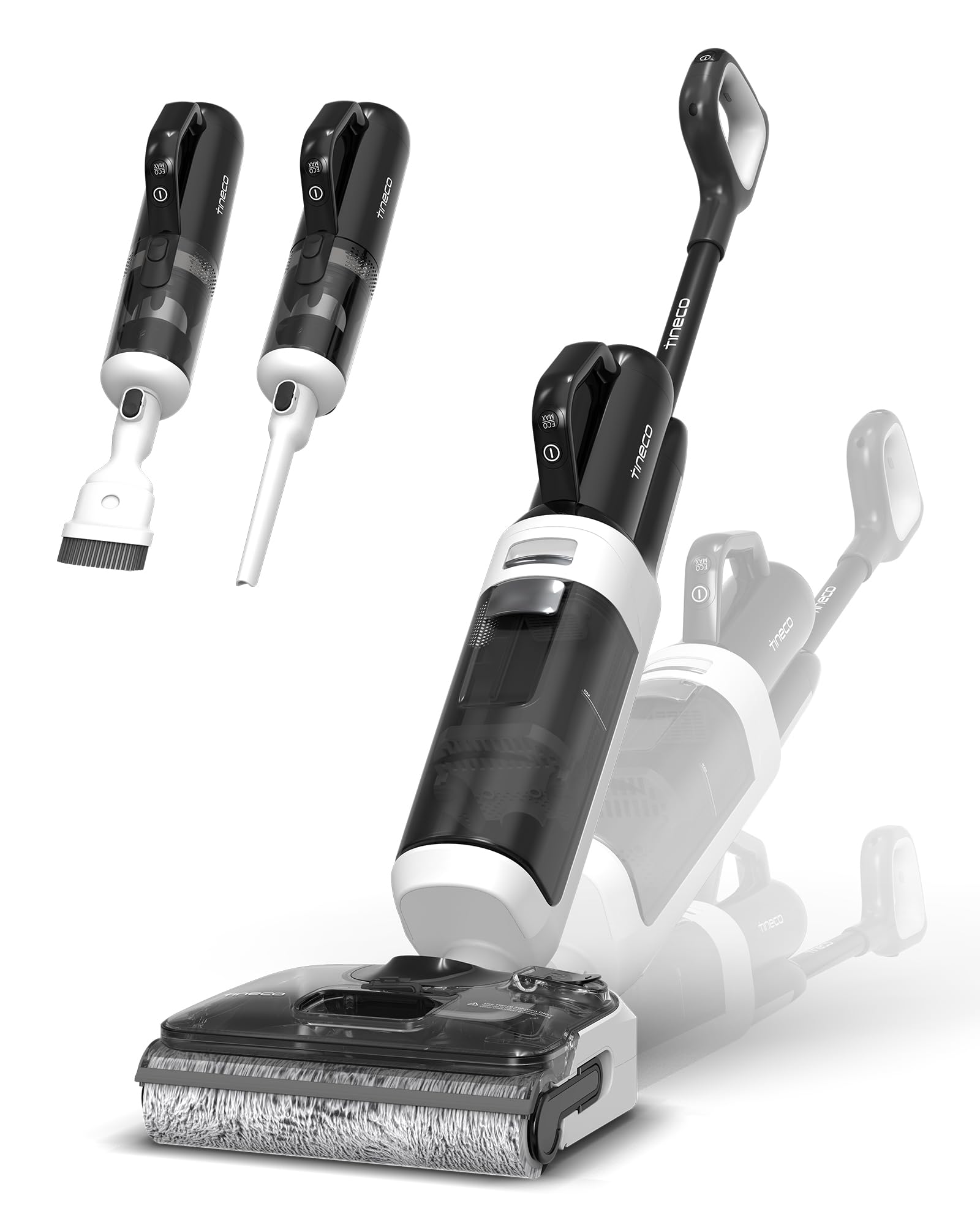 Tineco FLOOR ONE Switch S6 Stretch Breeze(Stretch S6 Combo), Pulitore per pavimenti a umido e a secco,Pulitore multifunzione 2-in-1, Posizione Piana 180°, Autopulizia FlashDry,60 minuti di autonomia