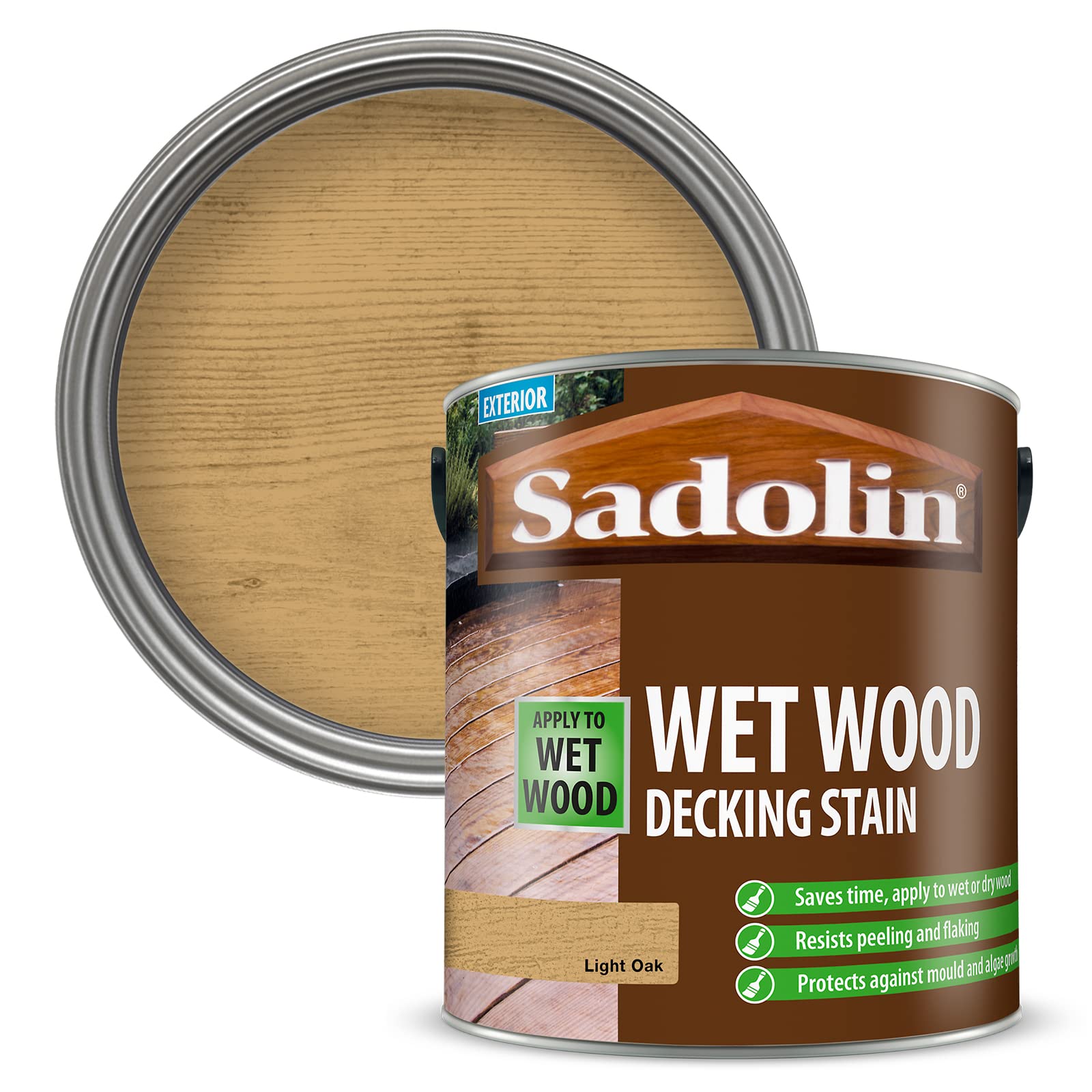 Sadolin Unisex Light Oak Wet Wood Decking Stain-2.5 L