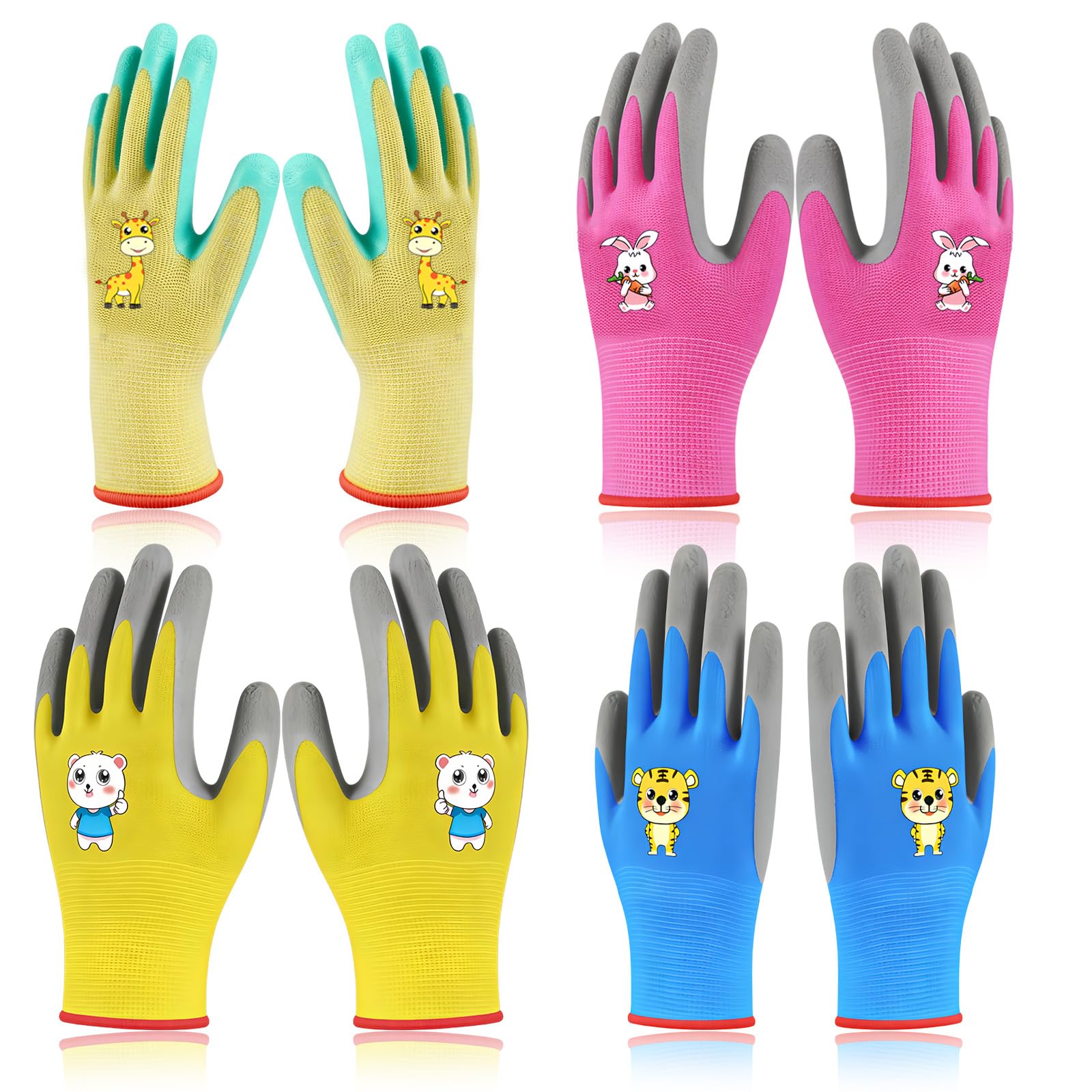 aieieii 4 Pairs Kids Gardening Glovess For Kidss Age 3-5, Cute Kids Work Glovess, Gardenings Gloves Kidss For Boys And Girls, Ladies Gardening Gloves Small Suitable For Camping And Gardenings