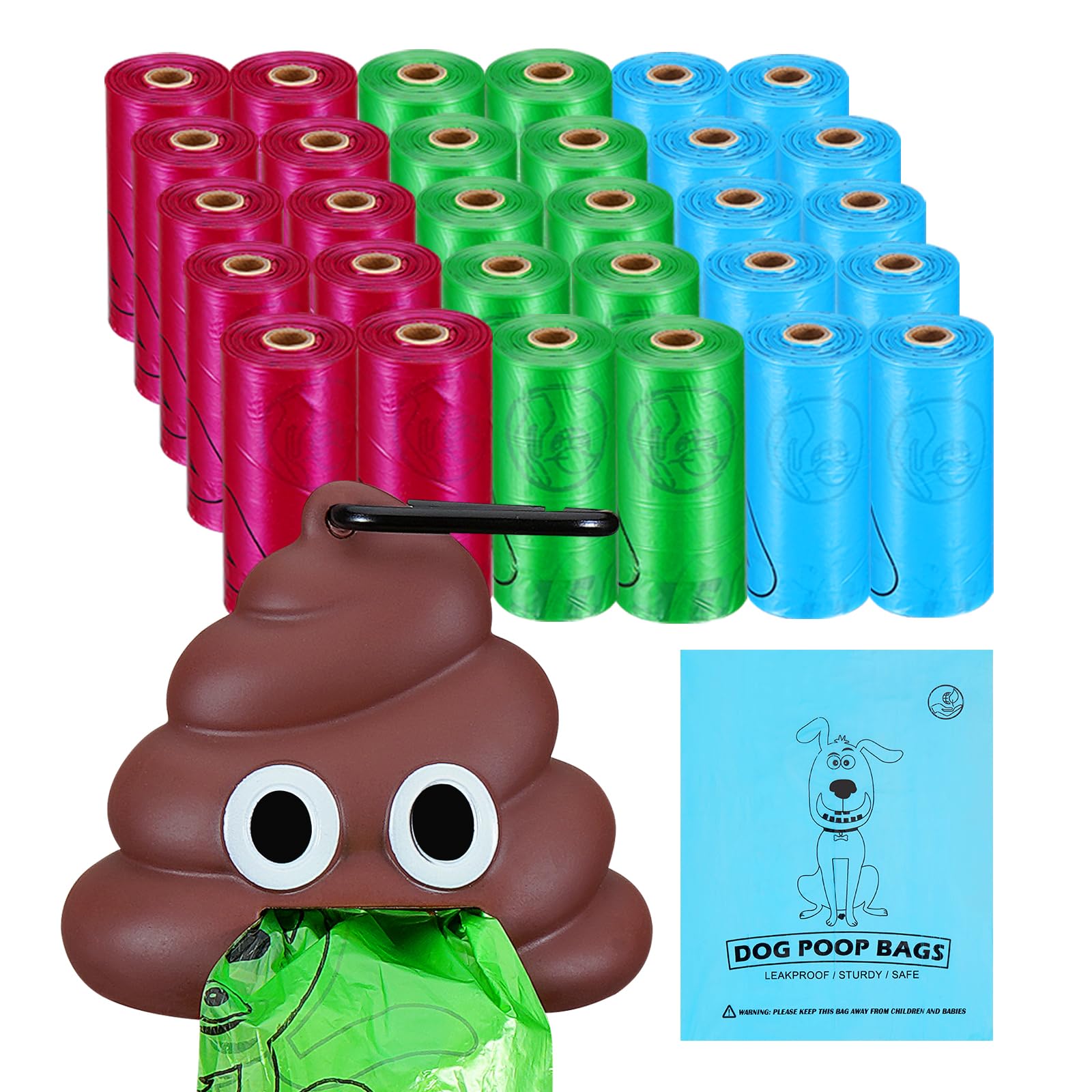 Letalong Dog Poop Bag With Holder, 450 Counts Scented Doggie Waste Bags With 1 Dispenser, Pet Poop Bags Rolls For Doggy