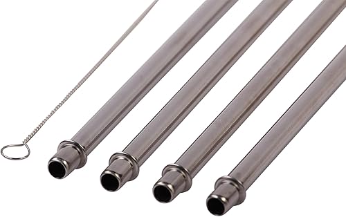 Miniatura 5 de CocoStraw 4 popotes anchos de acero inoxidable + tapa de agujero para pajilla, extra largas de 30 onzas, se adapta a vasos Yeti Tumbler Rambler Cups