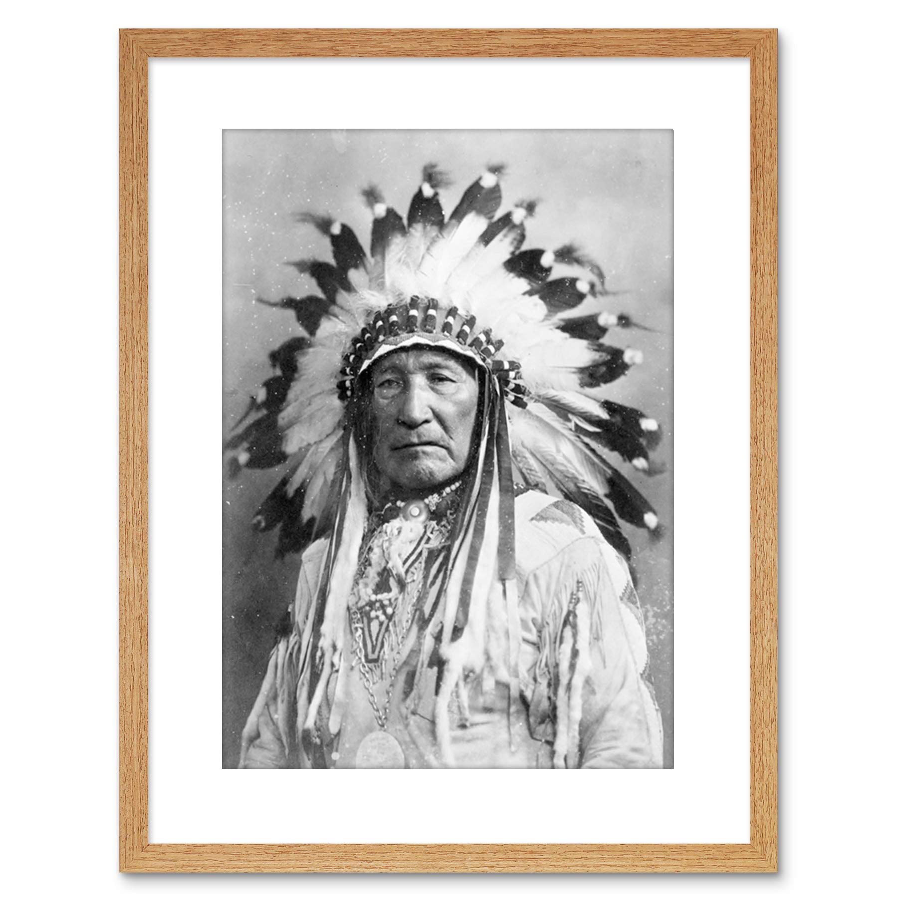Wee Blue Coo Photo Native American Indian Mountain Chief Framed Wall Art Print