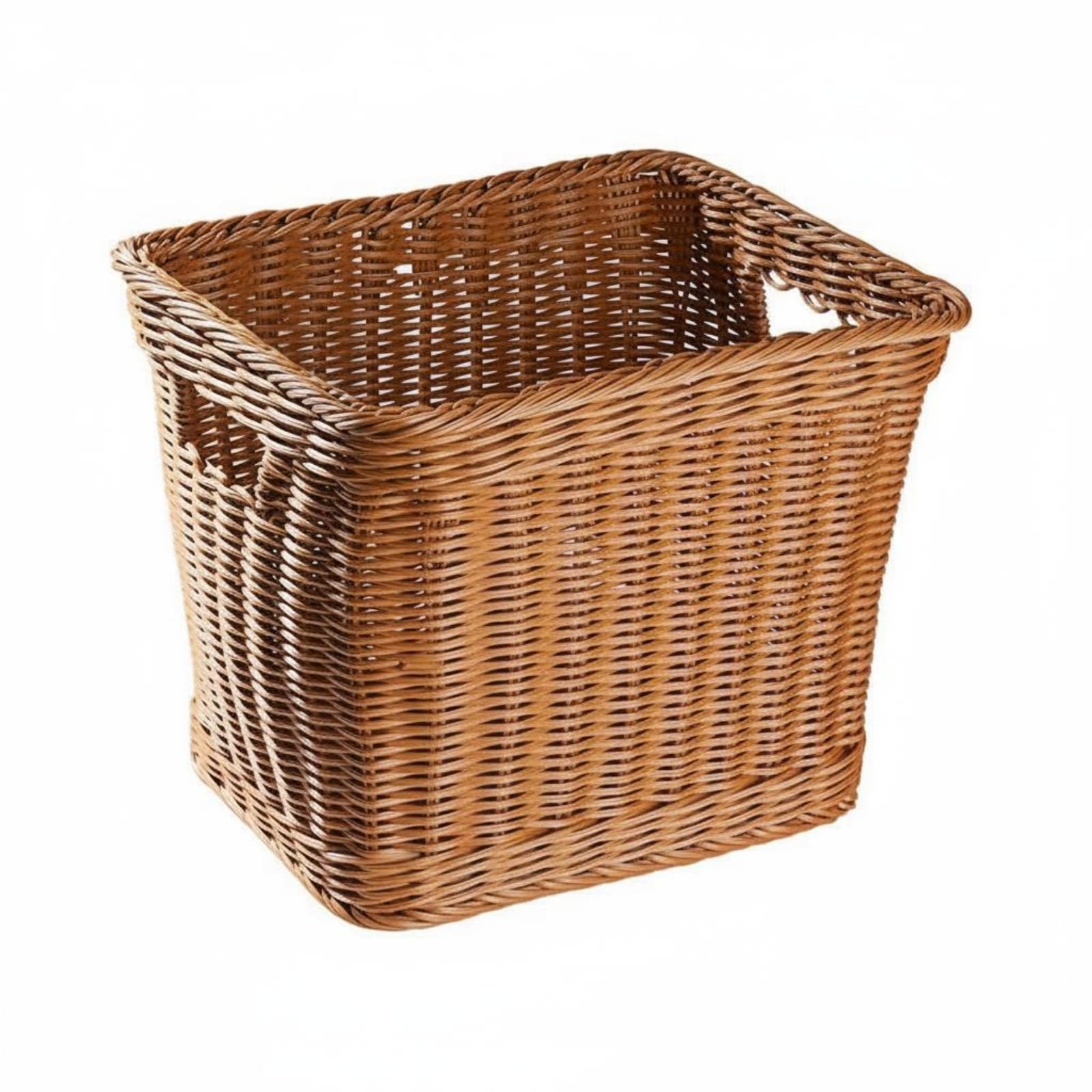 Panier de rangement à structure quadrillée tressée et angles renforcés