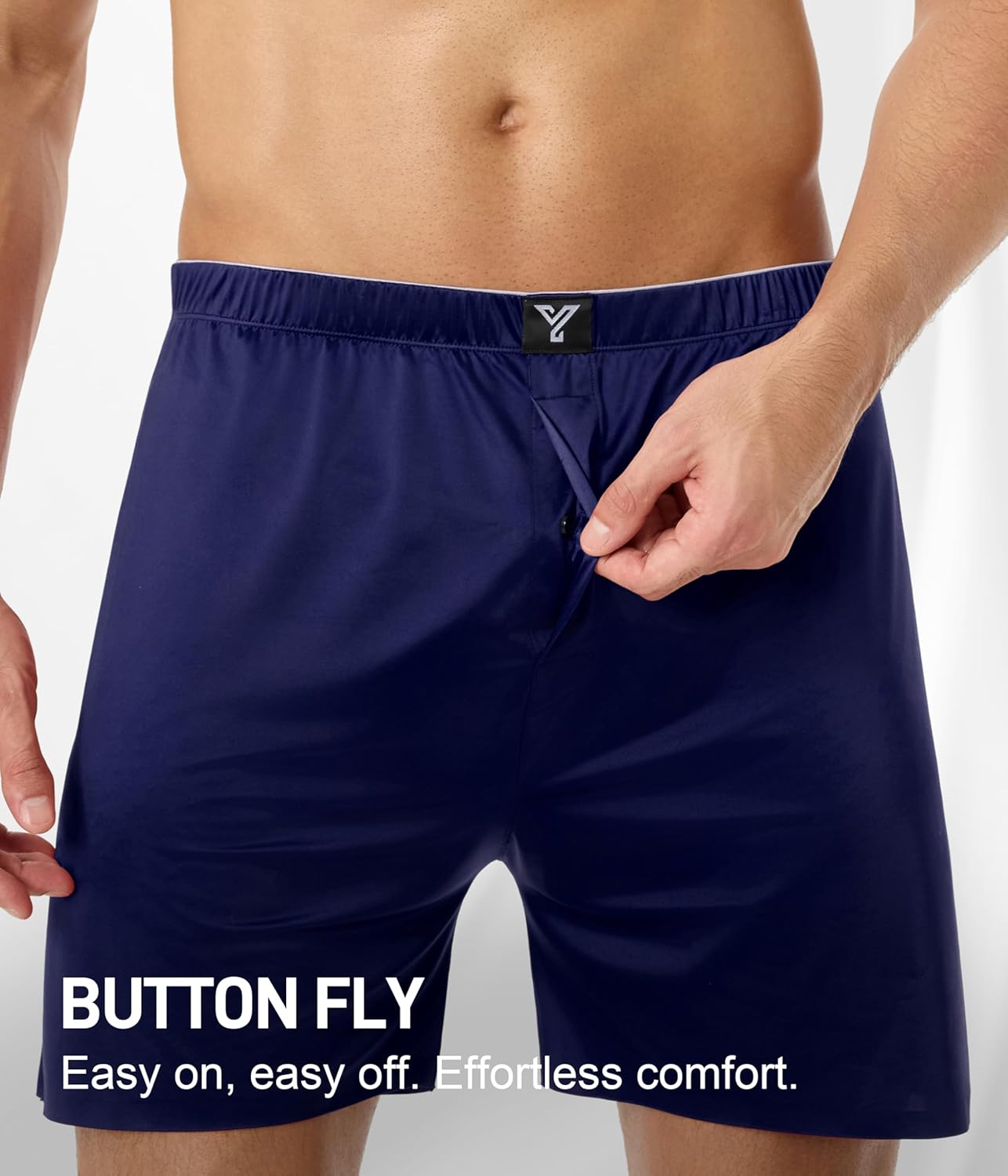 Satin Boxers for Men 5 Pack, Silk Feeling Boxer Shorts with Button Fly, Breathable Loose Men's Underwear for Sleep - Image 5