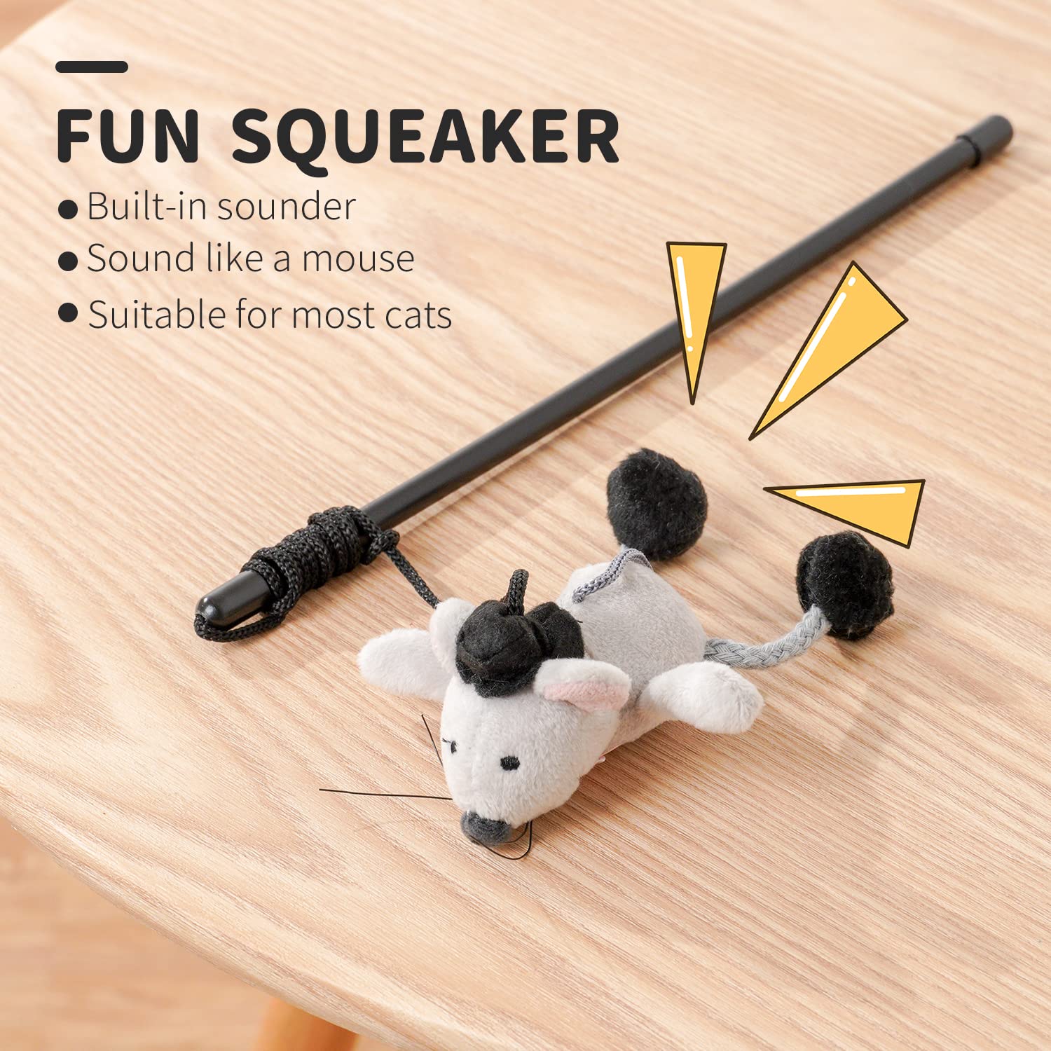 Varita de Juguete para Gatos, Juguete para Gatos, Juguete Interactivo para Interiores, balanceándose y chirriando Divertido Gatito Jugando Gato Varita Juguete Adecuado para interactuar con Gatos