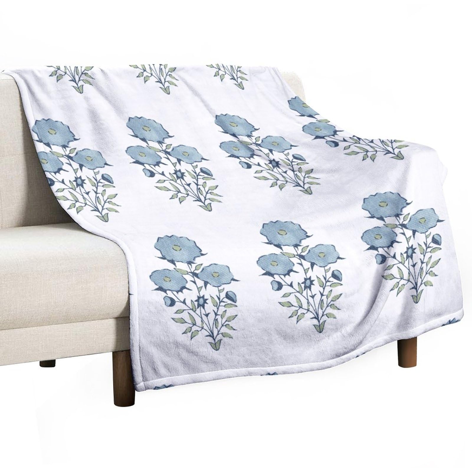 Couverture chaude et légère motif fleur moghol 102x127 cm pour lit bébé et enfant