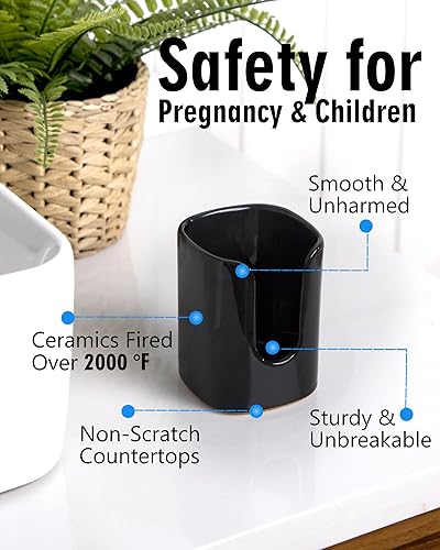 Miniatura 2 de Viosuniu Dispensador de tazas de baño cuadrado de cerámica de 5 onzas para niños y embarazo, soporte de papel desechable para tazas de enjuague