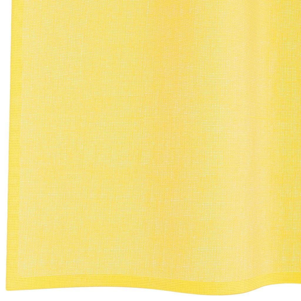 Voile Vorhänge mit Schlaufen 2er Set Gelb 140x225 cm Polyester Gardine halbtransparent für Wohnzimmer Schlafzimmer Sichtschutz Sonnenschutz mit Ösen