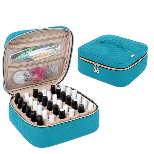 Yarwo Bolsa de transporte para esmalte de uñas con capacidad para 36 botellas (0.5 onzas líquidas), organizador de almacenamiento de viaje para