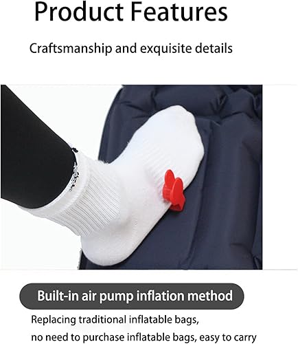 Miniatura 8 de Colchoneta de dormir para campamento colchoneta inflable ultraligera con bomba de pie y almohada integradas, colchón de aire compacto mejorado para