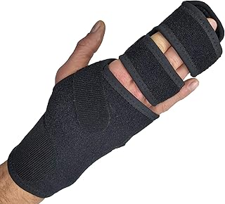 Trigger Finger Splint Finger Brace – Supports Two or Three Fingers. Help Broken Fingers Hand Contractures, Arthritis, Tendonitis, Mallet Fingers or Hand Splint for Metacarpal Fractures (Right - S/Med)