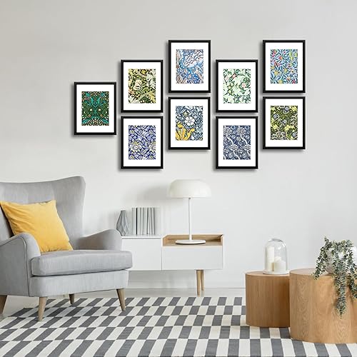 Vista 138 de Juego de 6 portarretratos de 5 x 7 con cristal real para fotos de 4 x 6 con paspartú o 5 x 7 sin paspartú, para pared o mesa, marcos de fotos