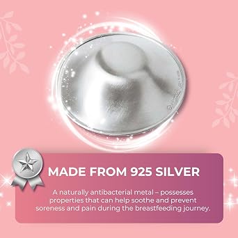 Silverette The Original Silver Nursing Cups, Nipple Covers for Breastfeeding Essentials, Pure 925 Silver Nipple Shields