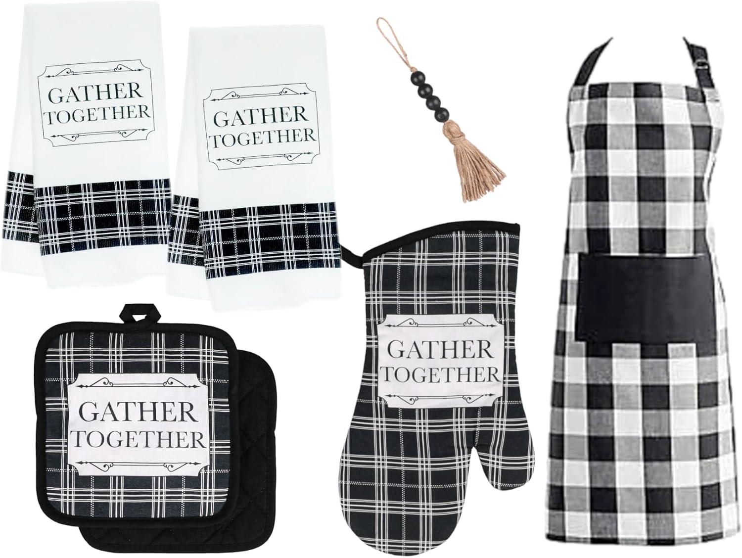 Charmed By Dragons Modern Farmhouse Kitchen Linen Gift Set With Apron