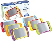 Learning Resources All About Me 2-in-1 Mirrors - 6pc Toddler SEL Toys, Double-Sided Fun Mirrors for Body Awareness & Emotions, Ages 18+ Months