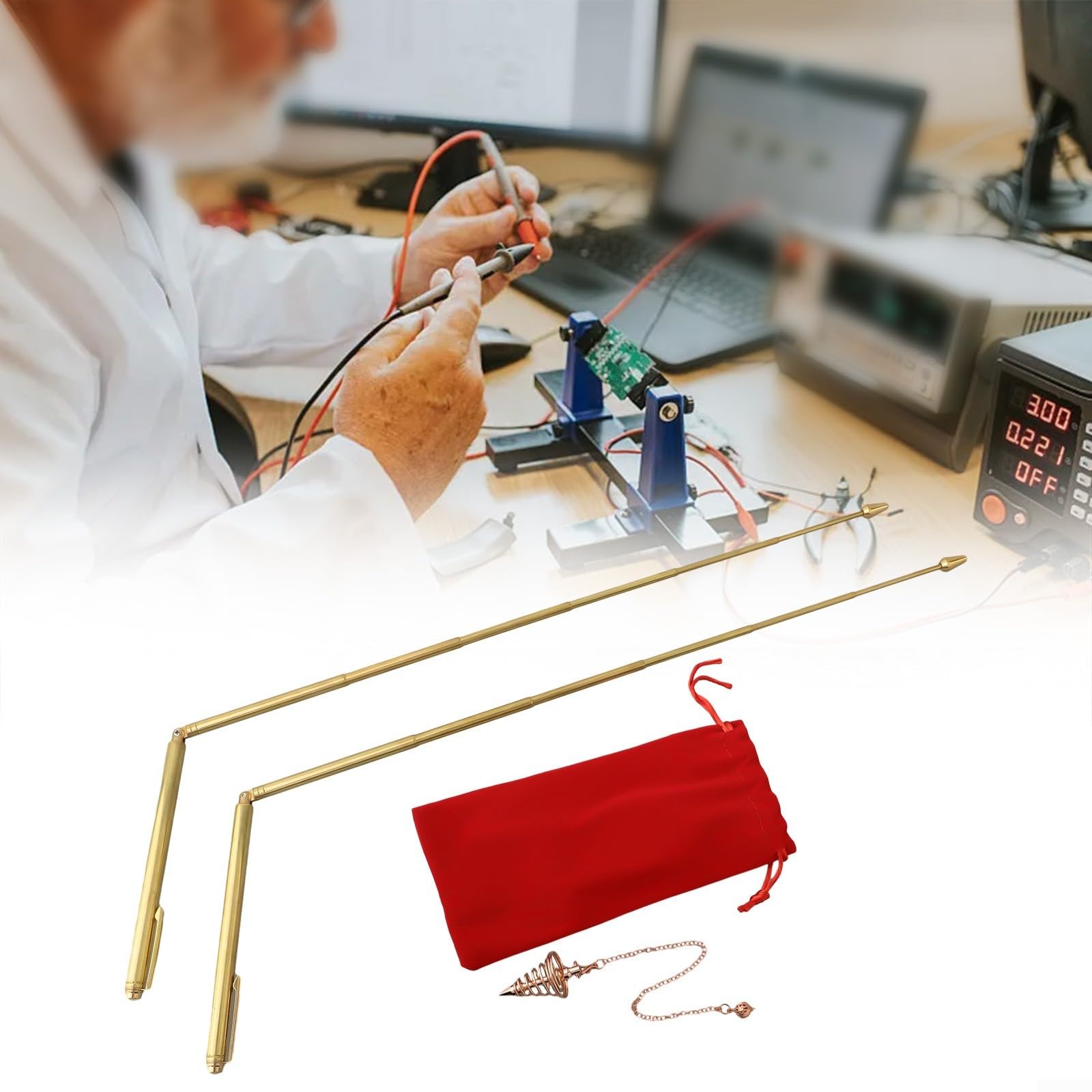 HS] 2X 99.9% Copper Detector Rod Metal Detector Rod For Water/Treasure/Finding Tools - View #11