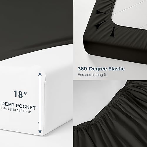 Miniatura 104 de Bluemoon Homes Sábanas de algodón egipcio tamaño California King, sábanas de 100% algodón egipcio de 800 hilos, 4 piezas, algodón de fibra extra