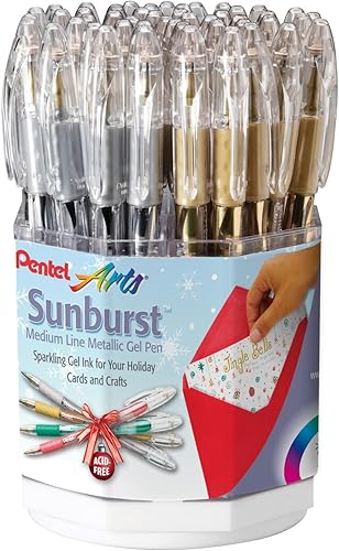 Pentel Pluma de rodillo de gel, impermeable, tinta metálica plateada media (PENK908Z)