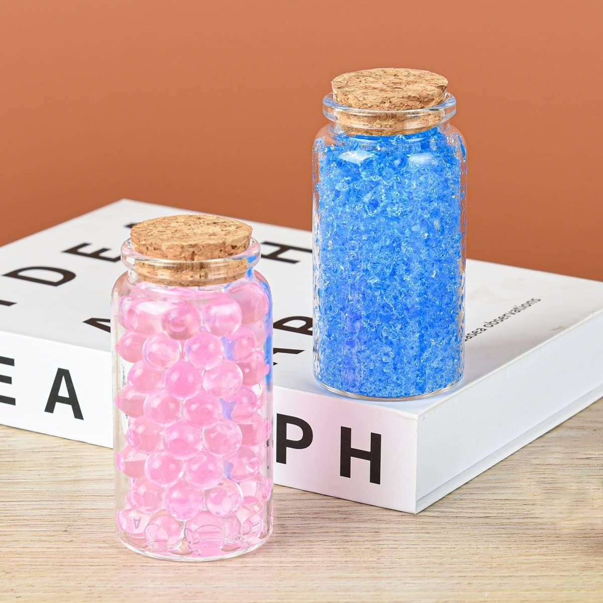 10 piccole bottiglie di vetro con coperchio in sughero, mini bottiglie di vetro con tappo, barattoli vuoti per incantesimi, piccole bottiglie per messaggi, piccole bottiglie dei desideri, in miniatura