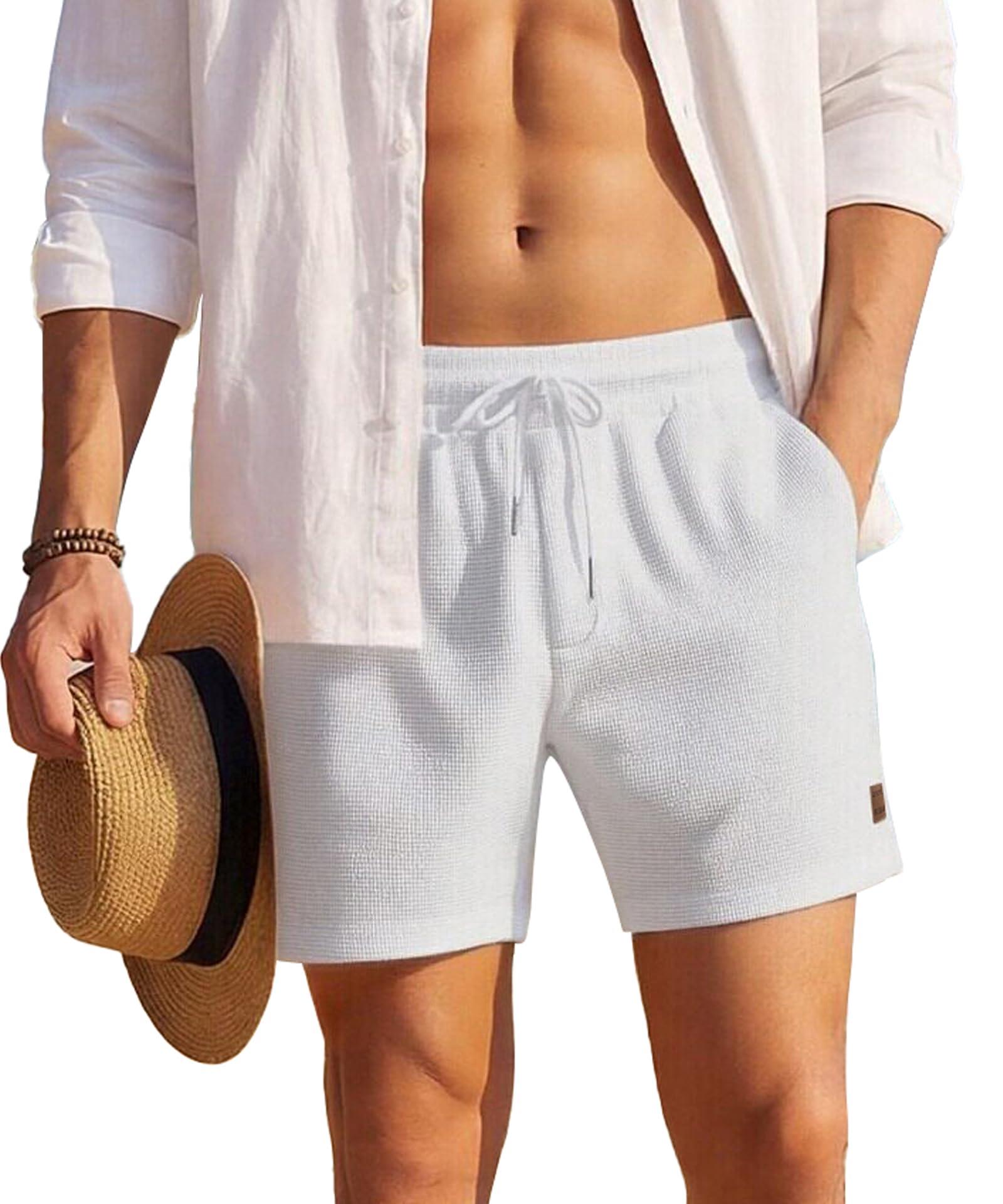Arjen Kroos Kurze Hose mit Reißverschlusstaschen Herren - Shorts Herren Sommer mit 3 Taschen - Atmungsaktive Sport Herren-Shorts