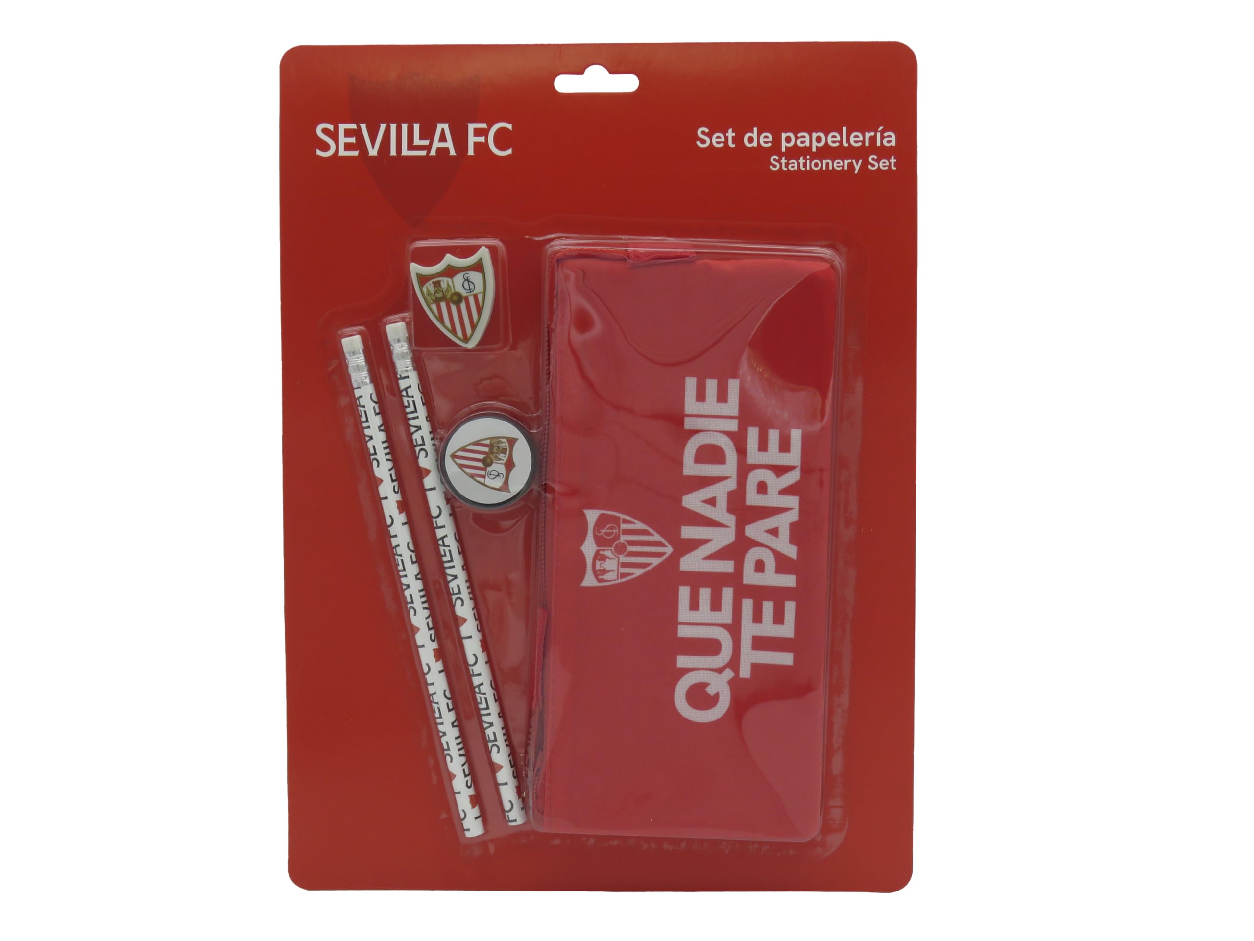 CyP Brands- Sevilla, Stationery Set, Writing, Case, Pencils, Sharpener, Eraser, Red Colour, Official Product