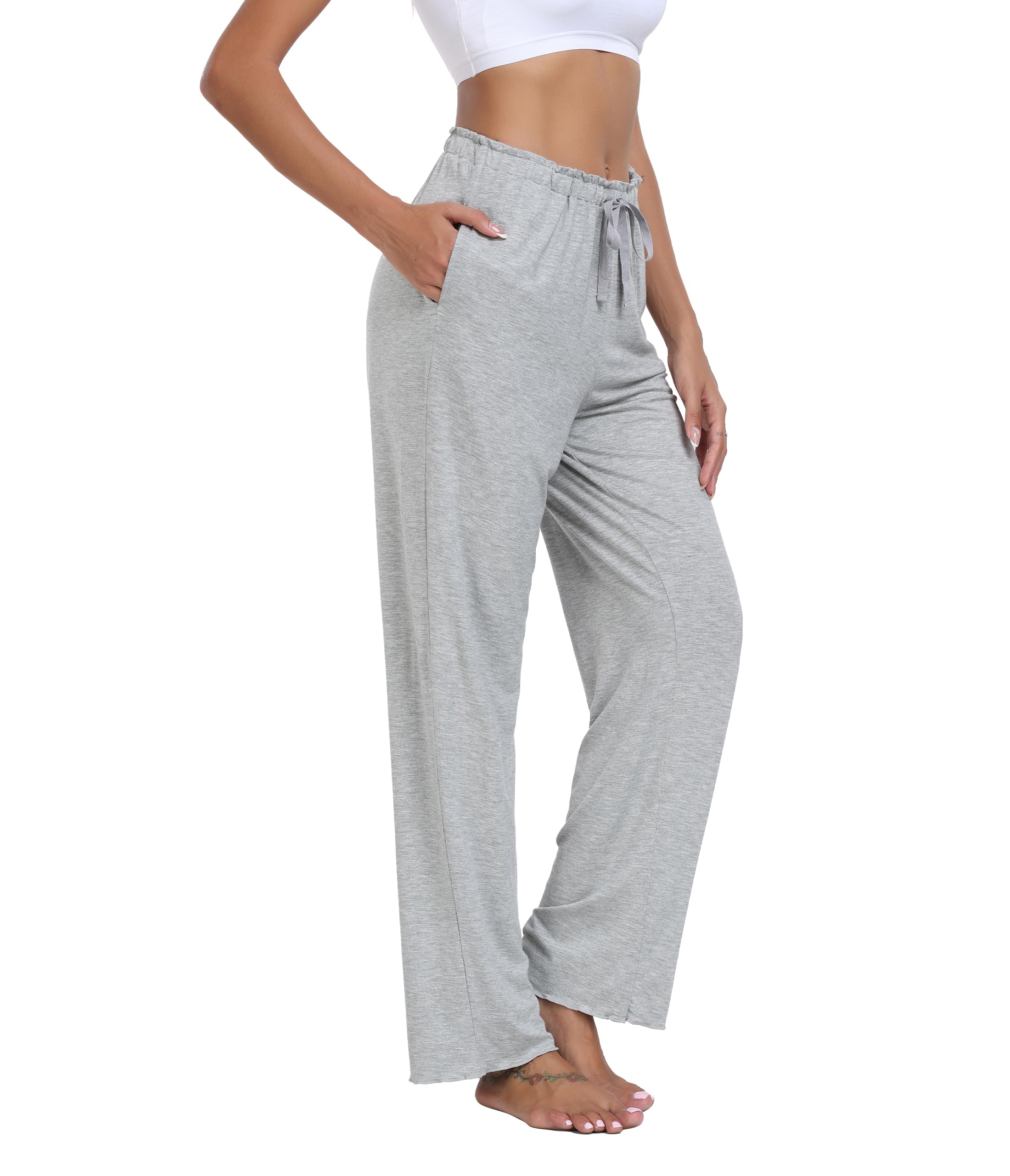 – Casual Womens Pants Soft Lounge Pants Pyjamas Bottoms Sleep Lounge Pants Casual Trouser with Pockets