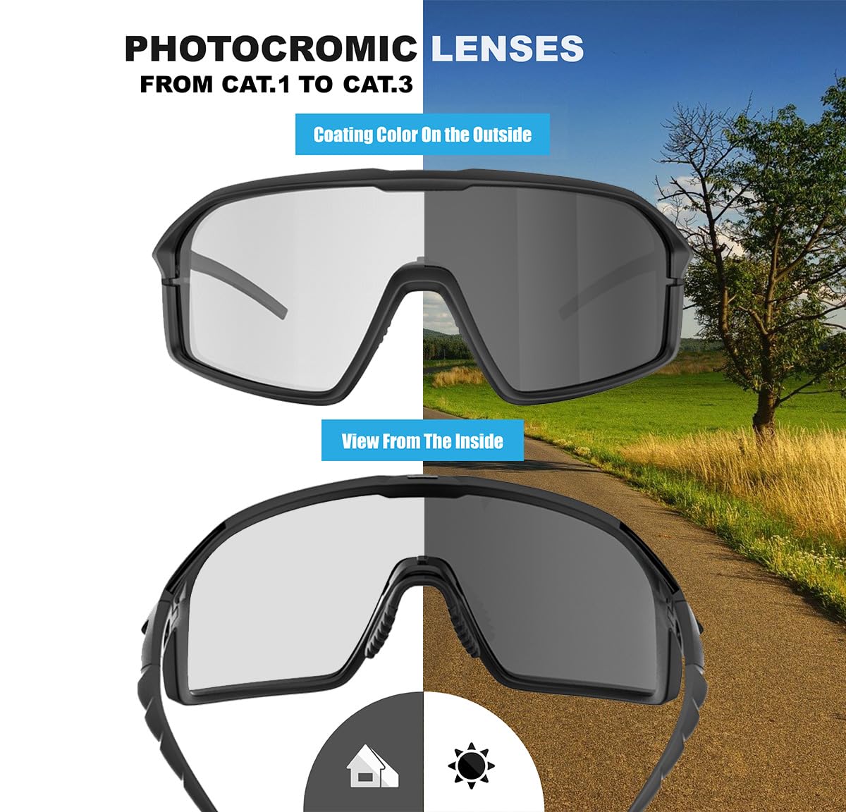 Living out your qool time Gafas de sol polarizadas para ciclismo para mujeres y hombres, golf, correr, voleibol, MTB y deportes al aire libre