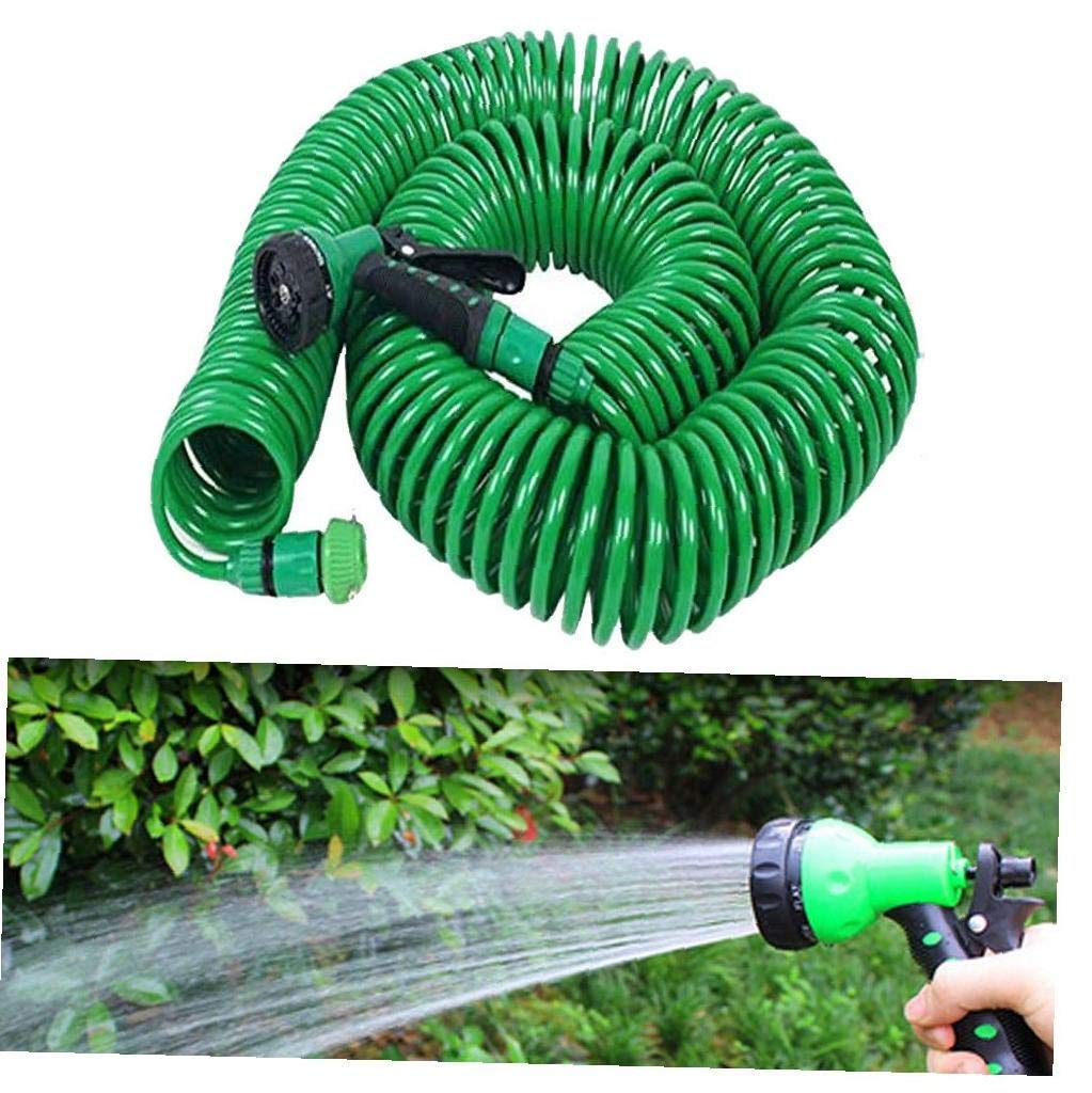 Manguera de jardín extensible telescópica en espiral EVA de 15 m para el hogar, jardín, patio, limpieza de tuberías de riego