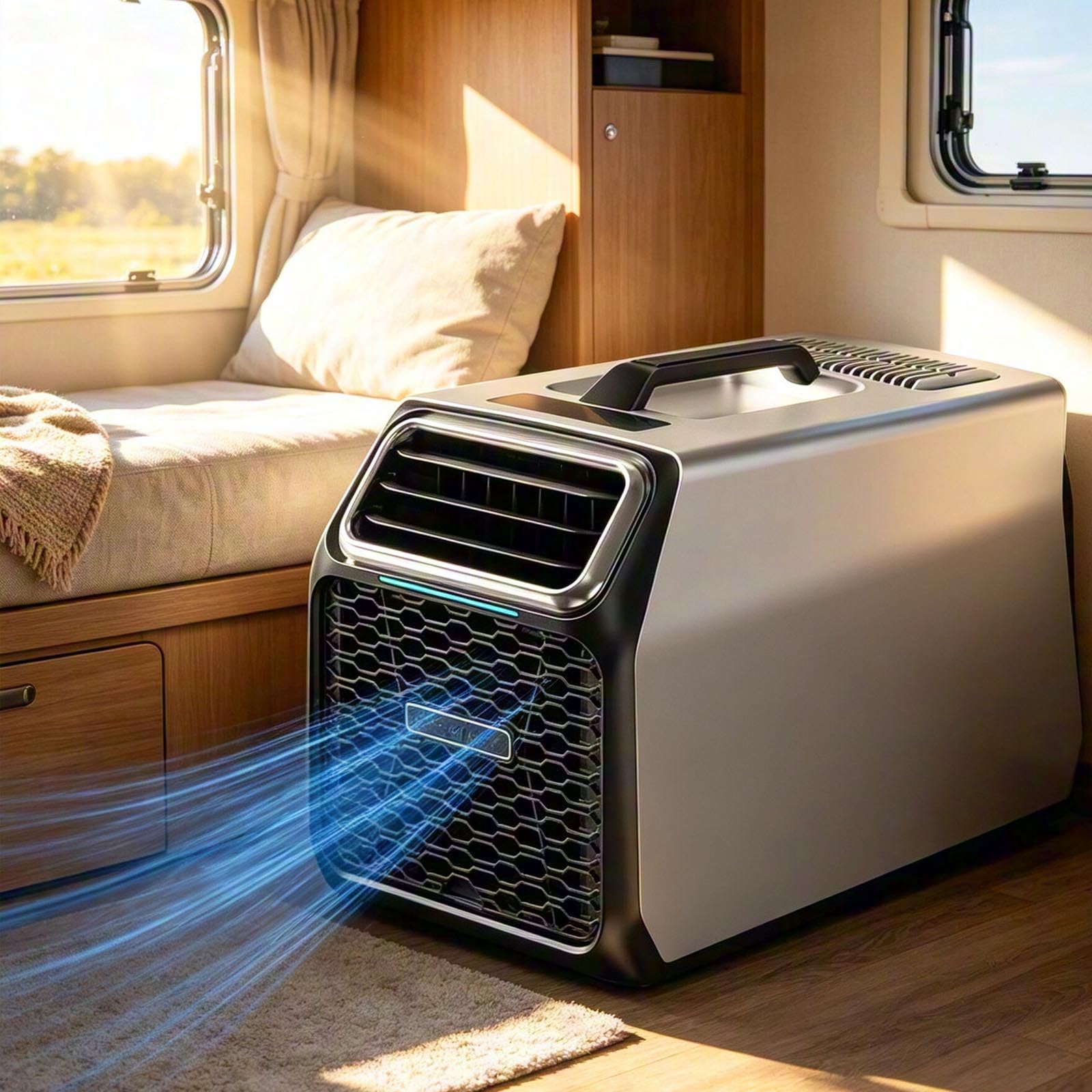 Menglanchang Grey Portable Air Conditioner 5000 Btu For Camping, Rvs And Small Rooms -220V