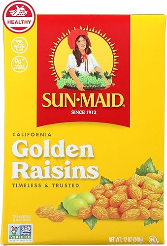 Sun-Maid California Golden Raisins - 12 oz Sharing-Size Box - Dried Fruit Snacks, Back to School Lunches, and Natural Sweeteners
