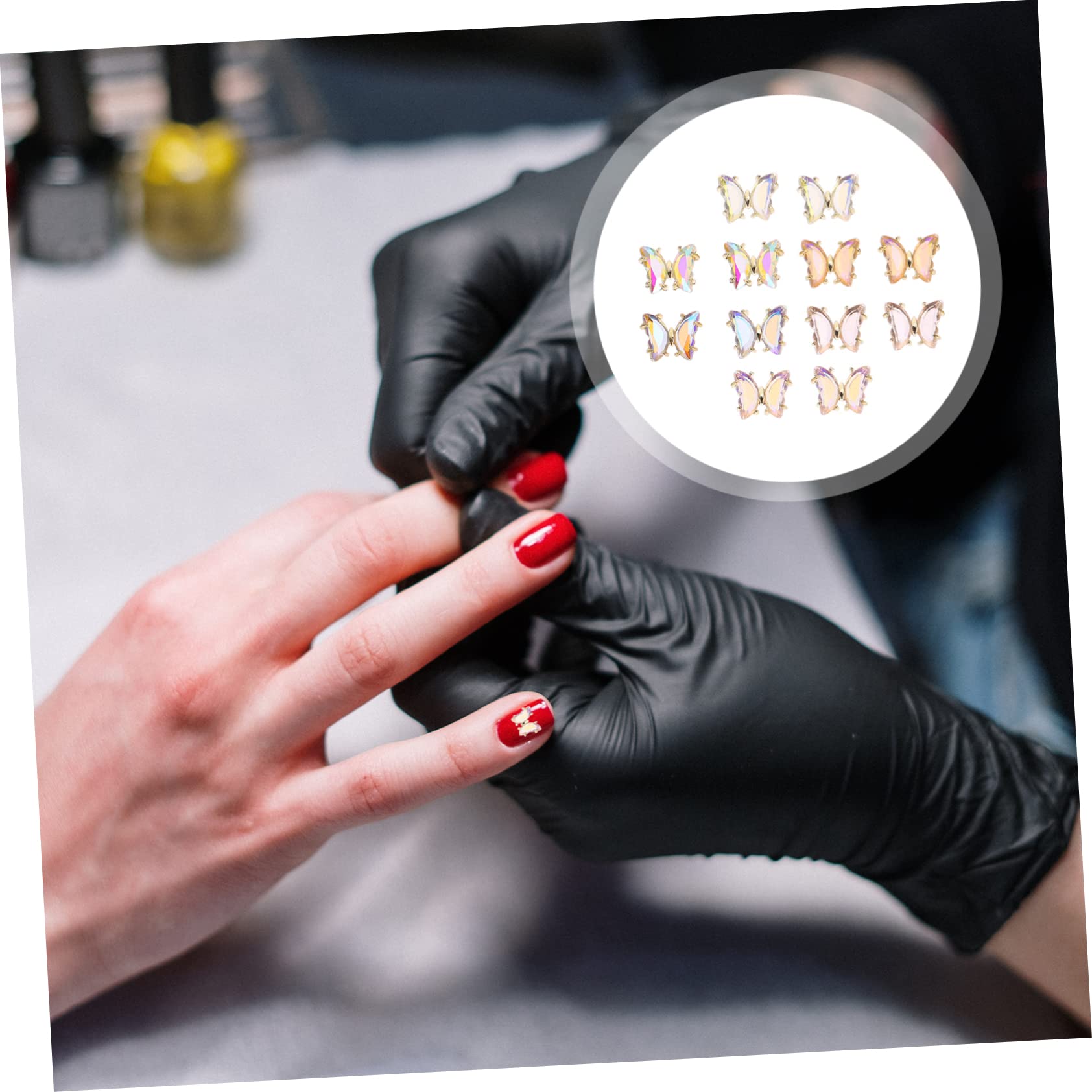 Beavorty 60 Pezzi Farfalla Gioielli Per Unghie Nail Art Charms Decorazioni Per Unghie Per Arte Del Chiodo Chiodo Ciondola I Fascini Nail Art Strass Farfalle Nail Art Fascino Zircone