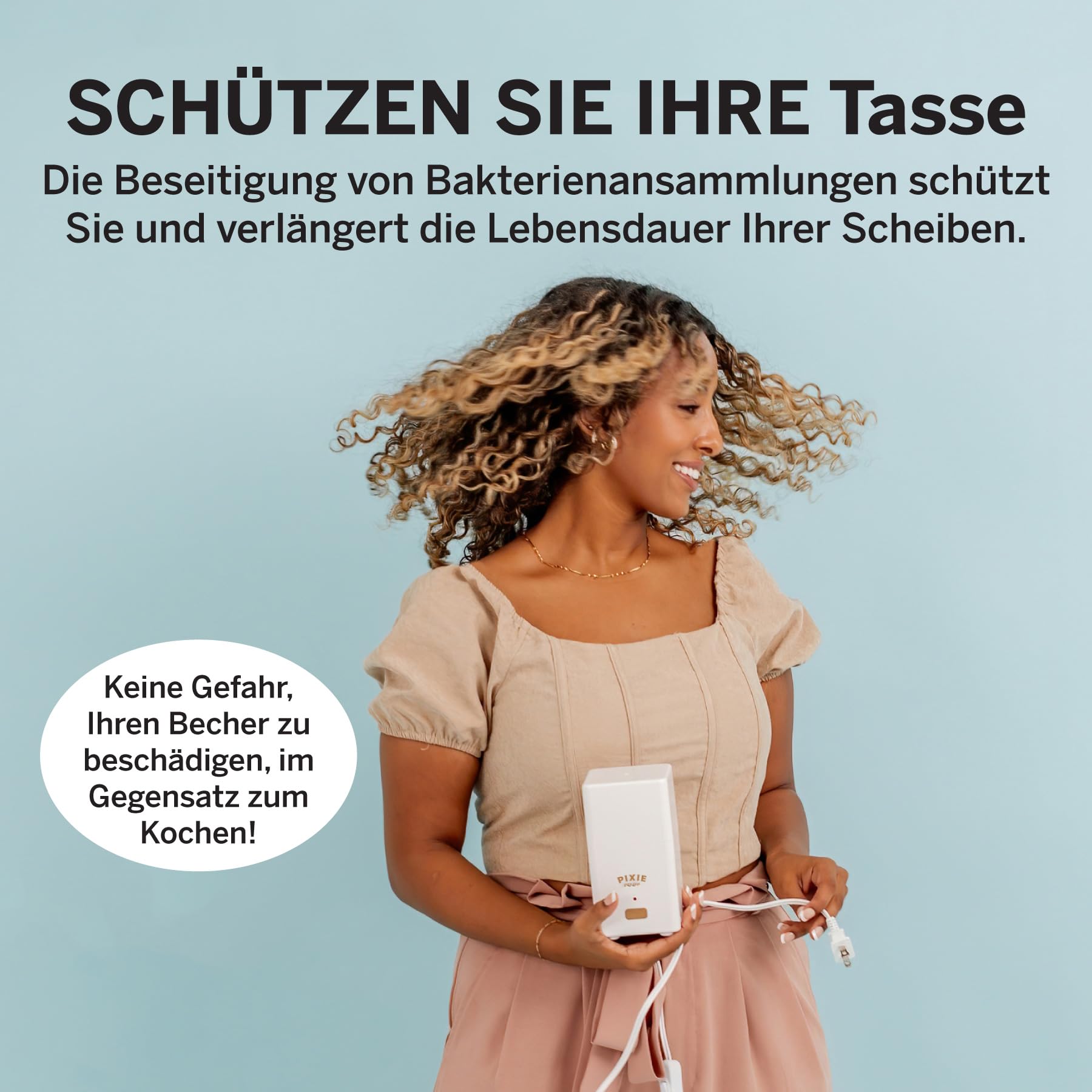 Menstruationsdisc mit Sterilisator – Platz 1 für komfortable weiche Perioden-Disc – Entfernt 99,9% der Keime mit Dampf – Reinigung in 3 Minuten – Kompaktes Hygieneset