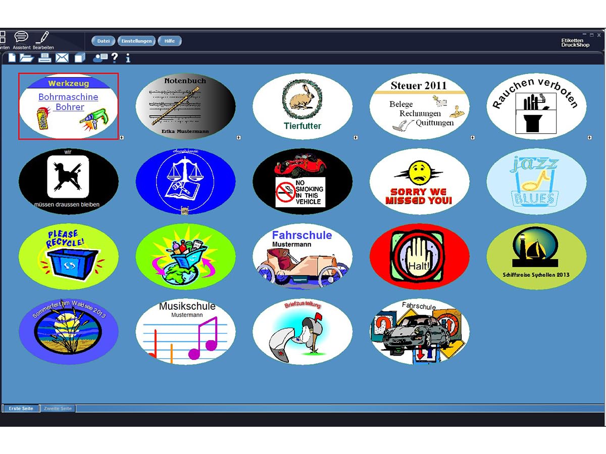 Etiketten Drucken 9.5 inkl. 20.000 Cliparts - Etiketten-Vorlagen - Gestaltungssoftware - integrierte Grafikbibliothek - Formatvorlagen bekannter Etiketten-Hersteller - Windows 11, 10, 8.1