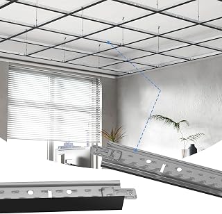 75 PCS 24 Inch Cross Tee Drop Ceiling Grid System, 2 Ft Galvanized Steel Rust & Fire Resistance Easy Installation, Ideal for Basement Living Room Garage Kitchen Bathroom Black Cover 250 Sq.Ft