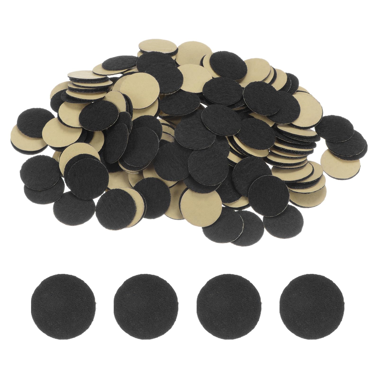 HARFINGTON 240pcs Round Adhesive Felt Circles, 20mm 3/4" Pre Cut Felt Craft Stickers Non-Woven Mini Felt Fabric Circles for DIY Sewing Handcraft Cut Projects Craft Finishing, Black