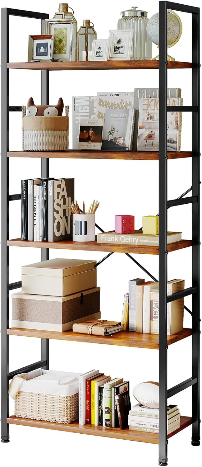 Versatile 5-Tier Corner Bookshelf for Stylish Home Storage Solutions